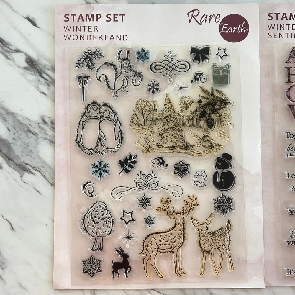 Homemaker Rare Earth Winter Wonderland and Winter Wishes Stamp Sets